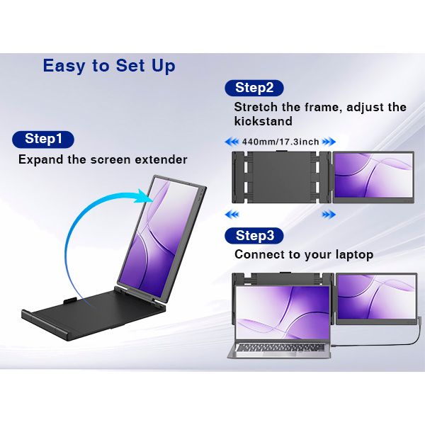 Kefeya P6 Bärbar Skärmförlängare – 14"