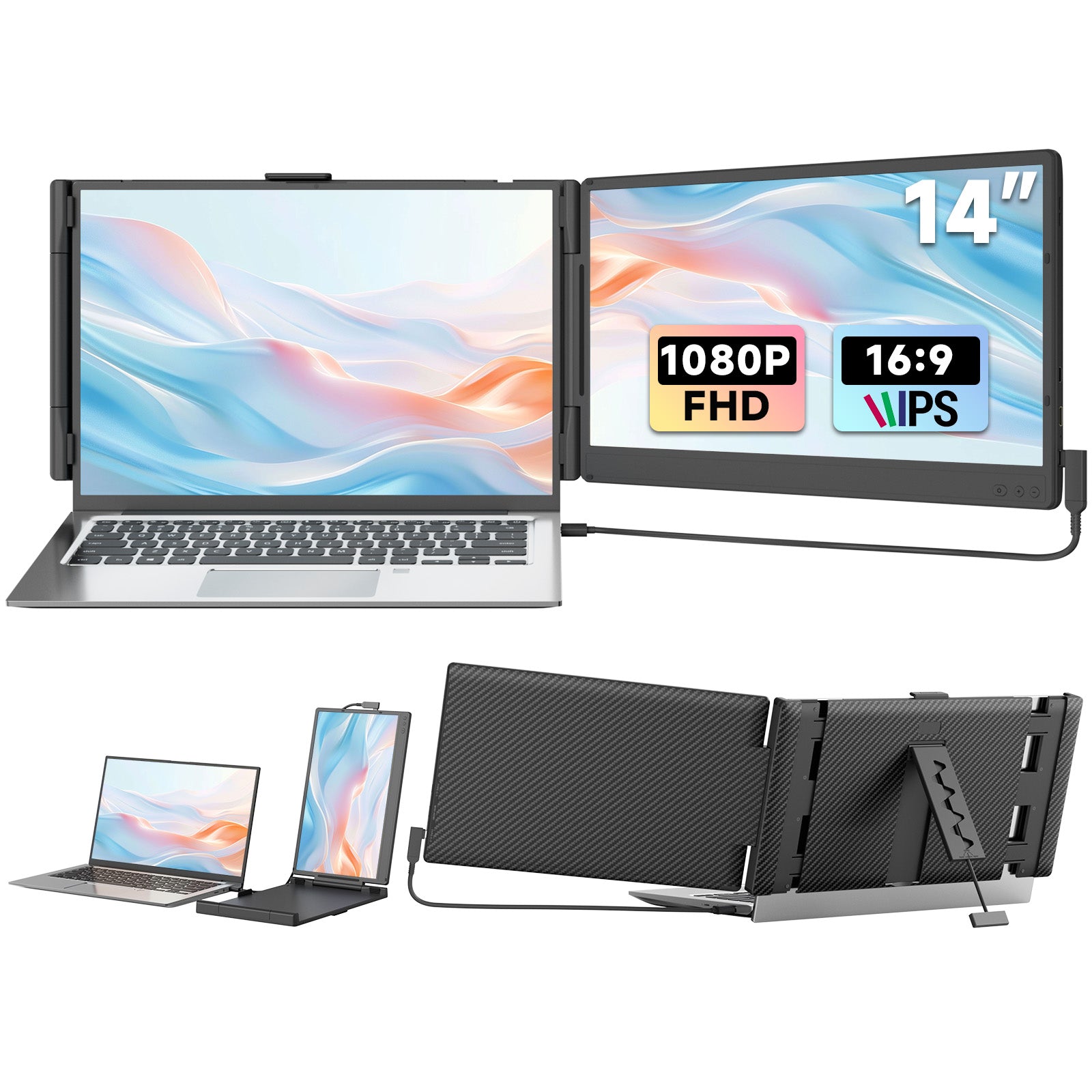 Kefeya P6 Bärbar Skärmförlängare – 14"