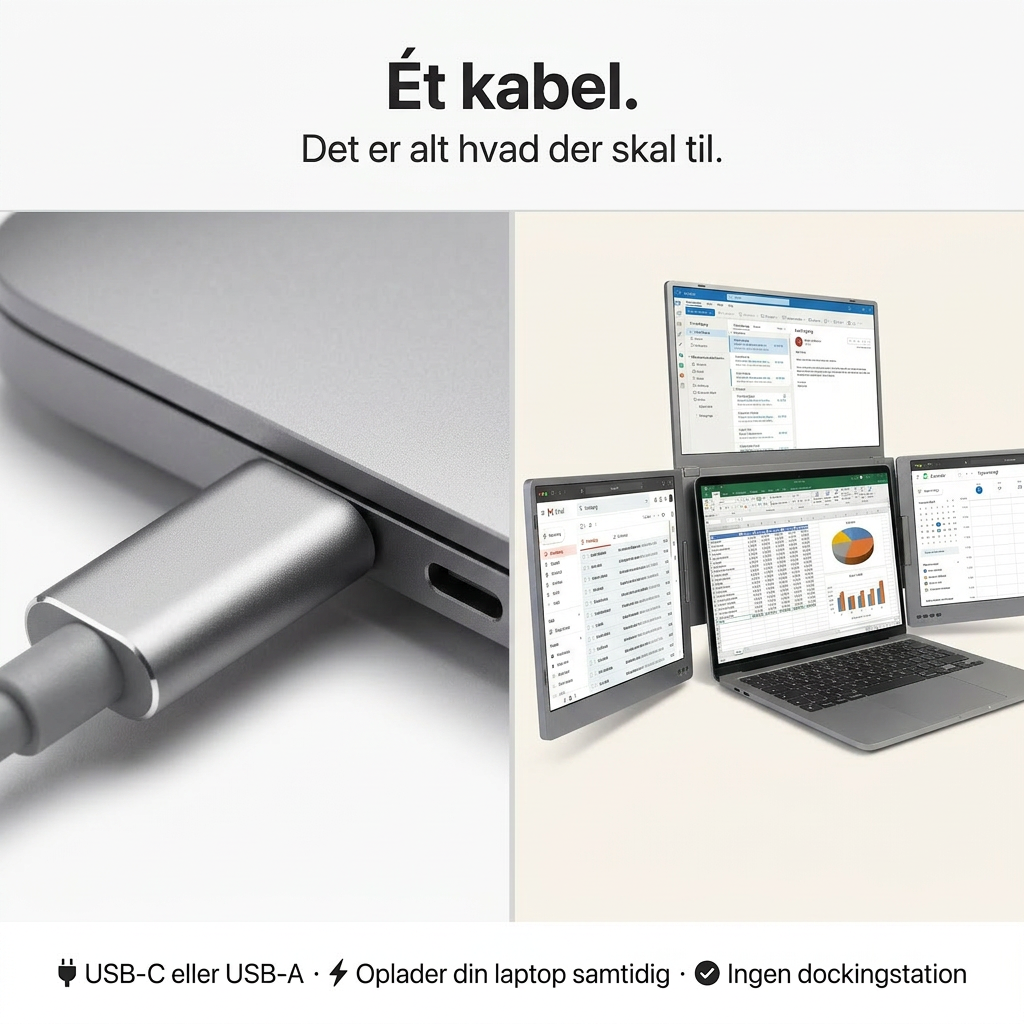 Alu Pro Bärbar Trippel Skärmutvidgare - 15,6"