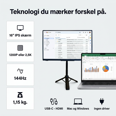 Bärbar skärm Flex Pro – 16"