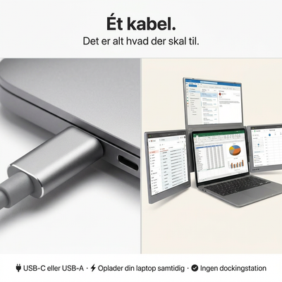 Alu Pro Bärbar Trippel Skärmutvidgare - 15,6"